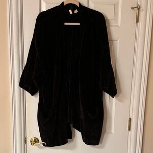 Anthropologie Black Chenille Cozy Cardigan
